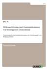 Image for Willenserklarung und Zustandekommen von Vertragen in Deutschland
