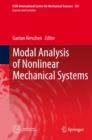 Image for Modal analysis of nonlinear mechanical systems : Vol. 555