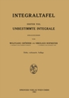 Image for Integraltafel: Erster Teil: Unbestimmte Integrale