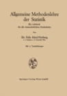 Image for Allgemeine Methodenlehre der Statistik: Ein Lehrbuch fur alle wissenschaftlichen Hochschulen