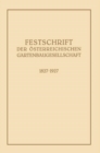 Image for Festschrift Der Osterreichischen Gartenbaugesellschaft 1827-1927