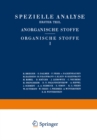 Image for Spezielle Analyse: Erster Teil Anorganische Stoffe Organische Stoffe I