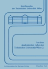 Image for Aus dem akademischen Leben der Technischen Universitat Wien (2)