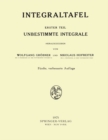 Image for Integraltafel: Erster Teil Unbestimmte Integrale