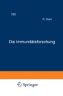 Image for Die Immunitatsforschung: Ergebnisse und Probleme in Ein?eldarstellungen Band VIII Allergie