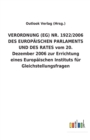 Image for VERORDNUNG (EG) NR. 1922/2006 DES EUROPAEISCHEN PARLAMENTS UND DES RATES vom 20. Dezember 2006 zur Errichtung eines Europaischen Instituts fur Gleichstellungsfragen
