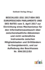 Image for BESCHLUSS (EU) vom 5. April 2017 zur Einrichtung eines Mechanismus fur den Informationsaustausch uber zwischenstaatliche Abkommen und nicht verbindliche Instrumente zwischen Mitgliedstaaten und Drittl