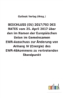 Image for BESCHLUSS (EU) 2017/783 DES RATES vom 25. April 2017 uber den im Namen der Europaischen Union im Gemeinsamen EWR-Ausschuss zur AEnderung von Anhang IV (Energie) des EWR-Abkommens zu vertretenden Stand