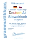 Image for Woerterbuch Deutsch - Slowakisch - Englisch Niveau A1 : Lernwortschatz A1 Lektion 1 &quot;Guten Tag&quot; Sprachkurs Deutsch zum erfolgreichen Selbstlernen fur TeilnehmerInnen aus der Slowakei