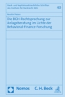 Image for Die Bgh-rechtsprechung Zur Anlageberatung Im Lichte Der Behavioral-finance-forschung