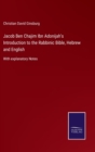 Image for Jacob Ben Chajim Ibn Adonijah&#39;s Introduction to the Rabbinic Bible, Hebrew and English