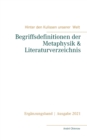 Image for Begriffsdefinitionen der Metaphysik &amp; Literaturverzeichnis