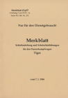 Image for Merkblatt 47a/27 Schiessanleitung und Schulschiessubungen fur den Panzerkampfwagen Tiger : 1944 - Neuauflage 2021