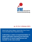 Image for Cultivating a culture of experimentation in higher-education teaching and learning : Evaluation of recent experiences and transfer to the new-normal