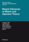 Image for Recent advances in matrix and operator theory : v. 179