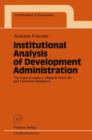 Image for Institutional Analysis of Development Administration