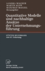 Image for Quantitative Modelle Und Nachhaltige ANS Tze Der Unternehmungsf Hrung : G Nter Beuermann Zum 65. Geburtstag