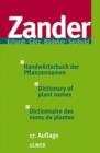 Image for Zander : Handworterbuch Der Pflanzennamen/Dictionary of Plant Names/Dictionnaire Des Noms Des Plantes