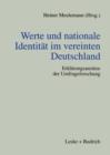 Image for Werte und nationale Identitat im vereinten Deutschland