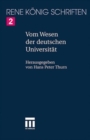 Image for Vom Wesen der deutschen Universitat