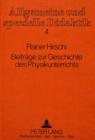 Image for Beitraege zur Geschichte des Physikunterrichts