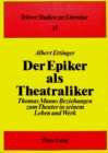 Image for Der Epiker als Theatraliker