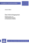 Image for Das Unterrichtsgespraech : Erlaeuterungen und methodische Hinweise an literarischen Werken
