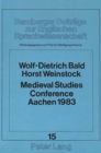 Image for Medieval Studies Conference, Aachen 1983 : Language and Literature