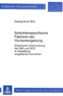 Image for Schichtenspezifische Faktoren der Vornamengebung : Empirische Untersuchung der 1961 und 1976 in Heidelberg vergebenen Vornamen