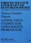 Image for Ludwig Tieck - Studien zur Geselligkeitsproblematik