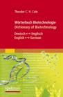 Image for Worterbuch Biotechnologie/Dictionary of Biotechnology : Deutsch - Englisch/English - German