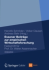 Image for Essener Beitrage zur empirischen Wirtschaftsforschung: Festschrift fur Prof. Dr. Walter Assenmacher