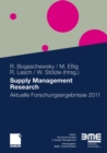 Image for Supply Management Research: Aktuelle Forschungsergebnisse 2011