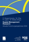 Image for Supply Management Research: Aktuelle Forschungsergebnisse 2009