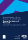 Image for Supply Management Research: Aktuelle Forschungsergebnisse 2010