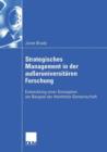 Image for Strategisches Management in der außeruniversitaren Forschung
