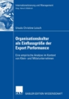 Image for Organisationskultur als Einflussgroe der Export Performance: Eine empirische Analyse im Kontext von Klein- und Mittelunternehmen