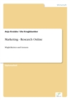 Image for Marketing - Research Online : Moeglichkeiten und Grenzen