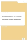 Image for Ansatze zur Erklarung des Home Bias : Zur internationalen Diversifikation nationales Portfolios
