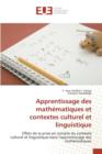 Image for Apprentissage Des Mathematiques Et Contextes Culturel Et Linguistique