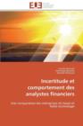 Image for Incertitude Et Comportement Des Analystes Financiers