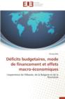 Image for D ficits Budgetaires, Mode de Financement Et Effets Macro- conomiques
