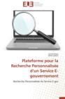 Image for Plateforme Pour La Recherche Personnalis e D Un Service E-Gouvernement