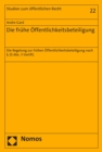 Image for Die fruhe Offentlichkeitsbeteiligung