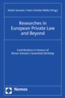 Image for Researches in European Private Law and Beyond
