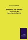 Image for Allgemeine Und Spezielle Physiologie Des Menschenwachstums