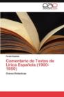 Image for Comentario de Textos de Lirica Espanola (1900-1950)