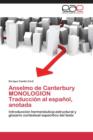 Image for Anselmo de Canterbury Monologion Traduccion Al Espanol, Anotada