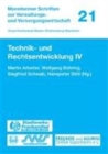 Image for Technik- und Rechtsentwicklung IV