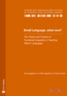 Image for Small Language, what now? : The Theory and Practice of Functional Linguistics in Teaching &quot;Minor&quot; Languages